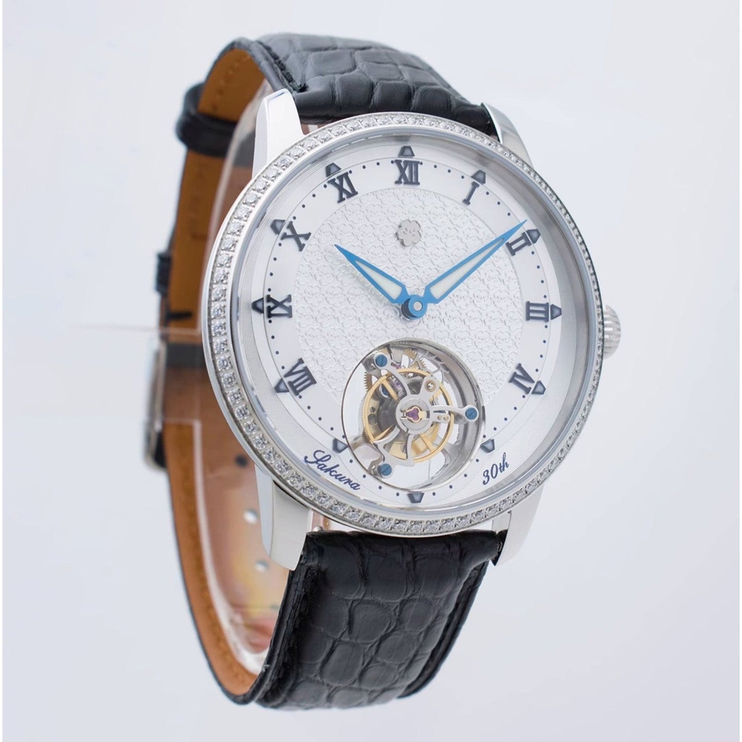 Sakura Watch 30th Anniversary · tourbillon at 6 o'clock · gem bezel