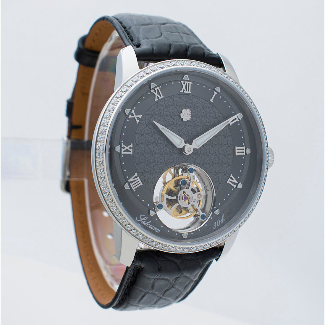 Sakura Watch 30th Anniversary · tourbillon at 6 o'clock · gem bezel