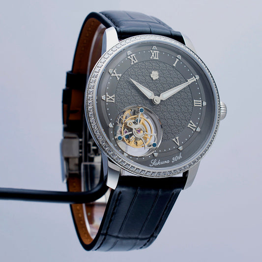 Sakura Watch 30th Anniversary · tourbillon at 7 o'clock · gem bezel