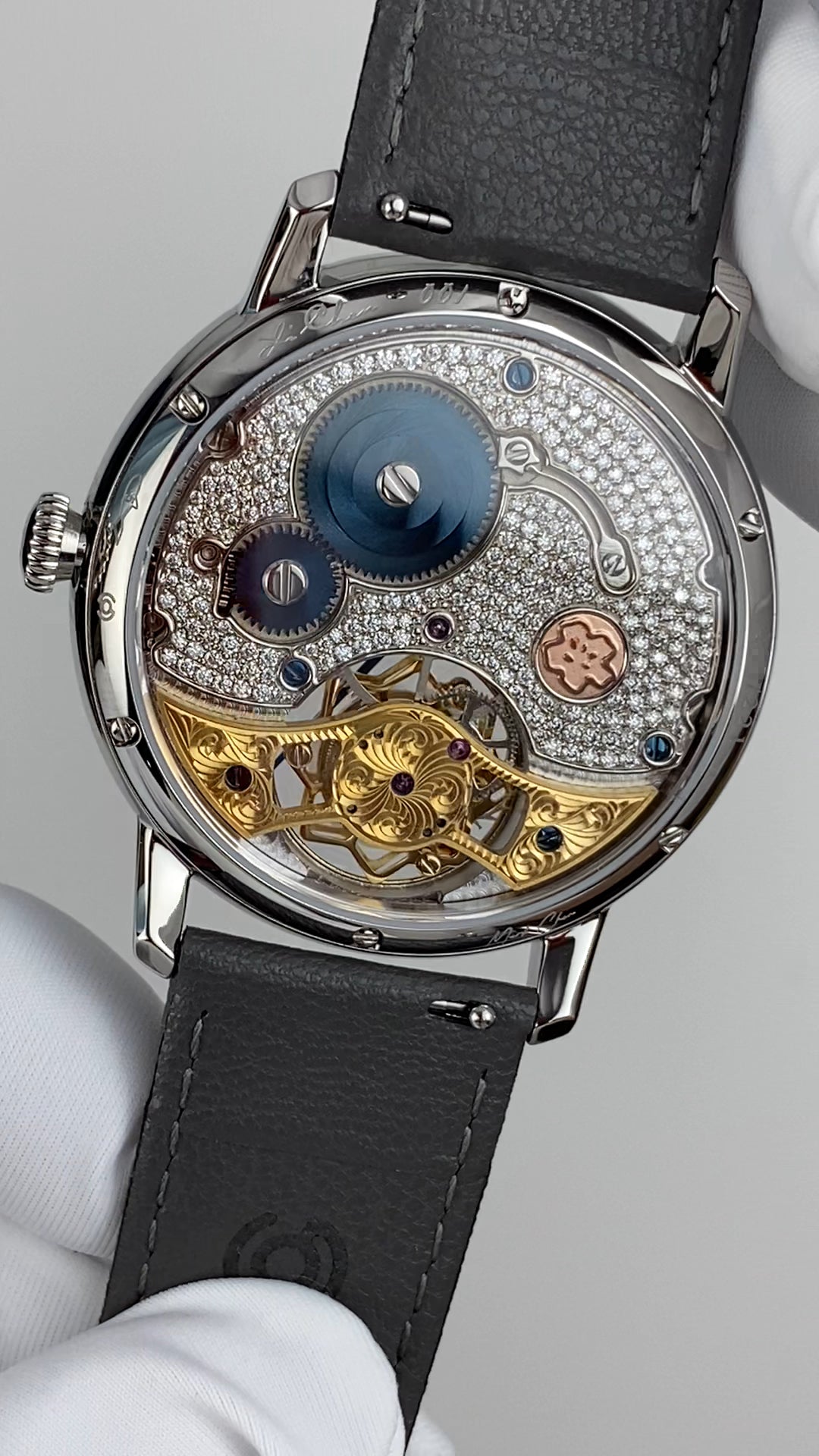 Ji Chen 001 · gem-set & engraved back · meteorite dial