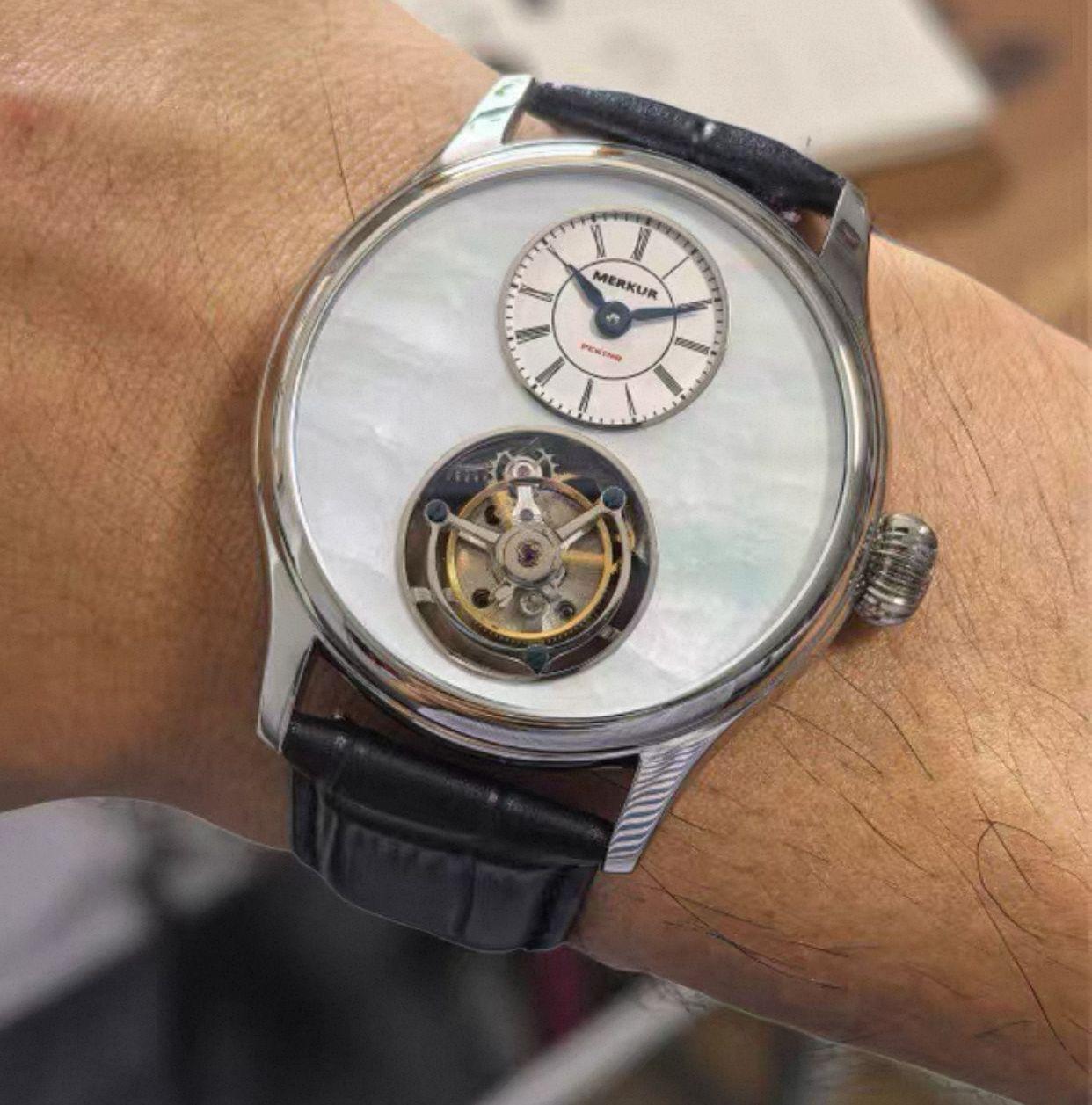 Tourbillon · white mother-of-pearl
