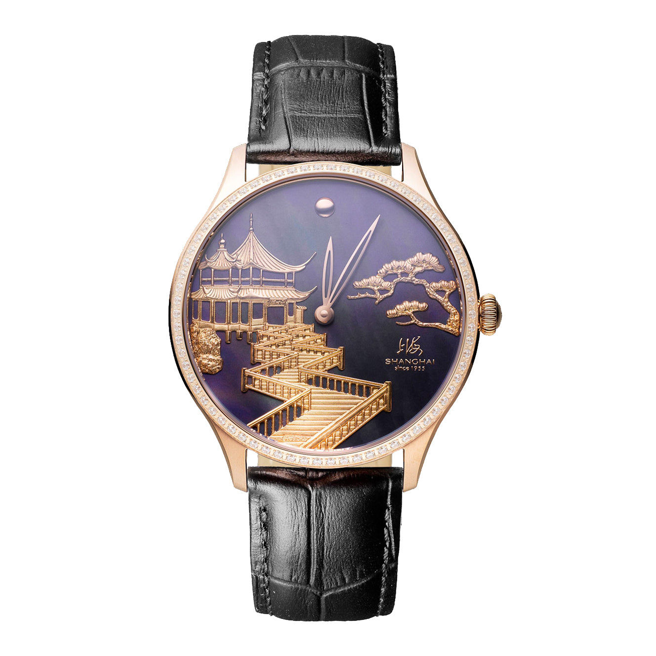 Jiu Qu Ying Yue · 40 mm · cubic zirconia bezel