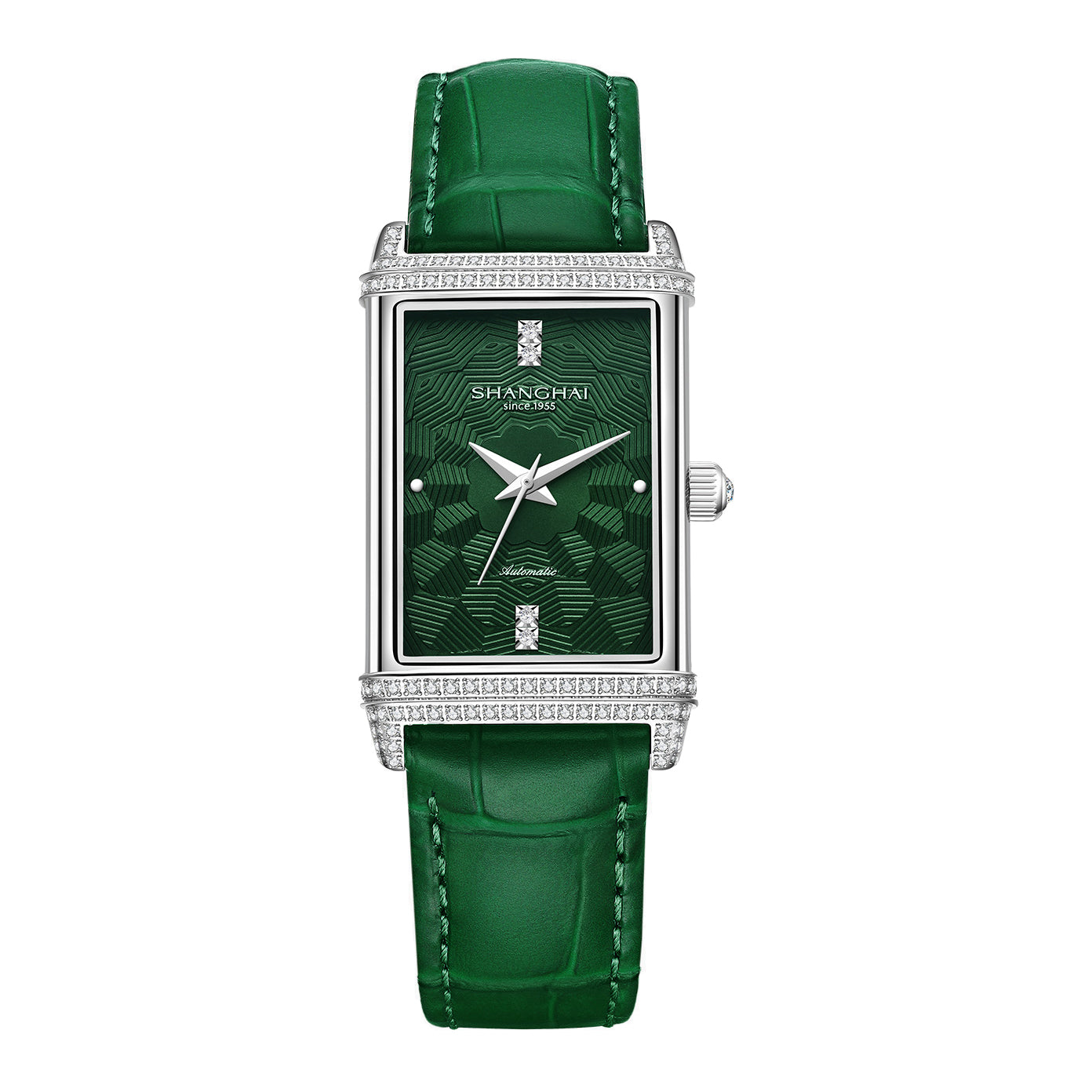 Mirror Flare · cubic zirconia bezel and lugs