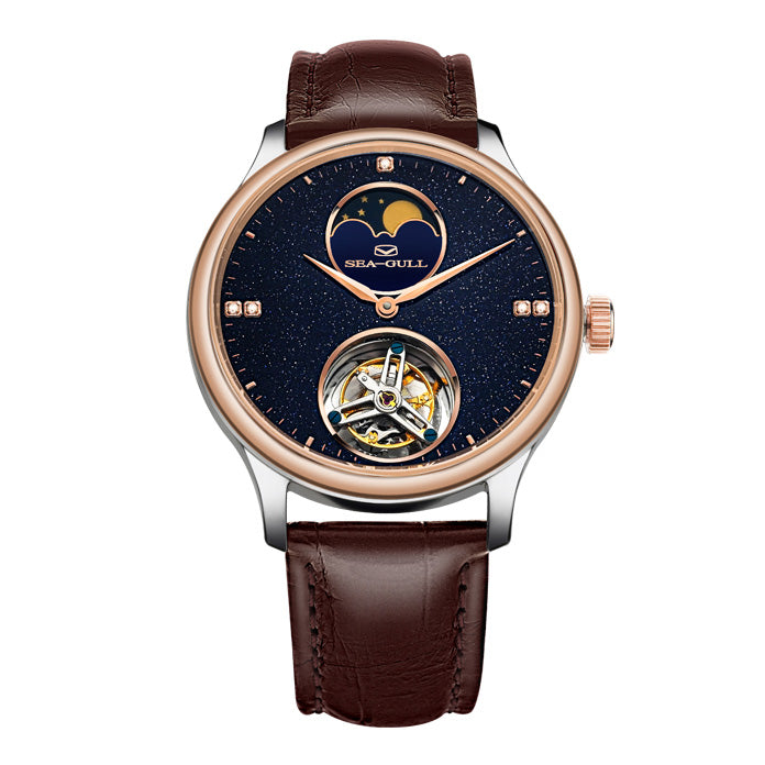 7082 · blue goldstone dial · 18K rose gold bezel