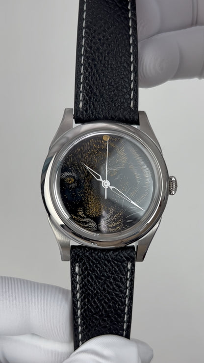 Tiger · Qiangjin gold-inlay lacquer dial