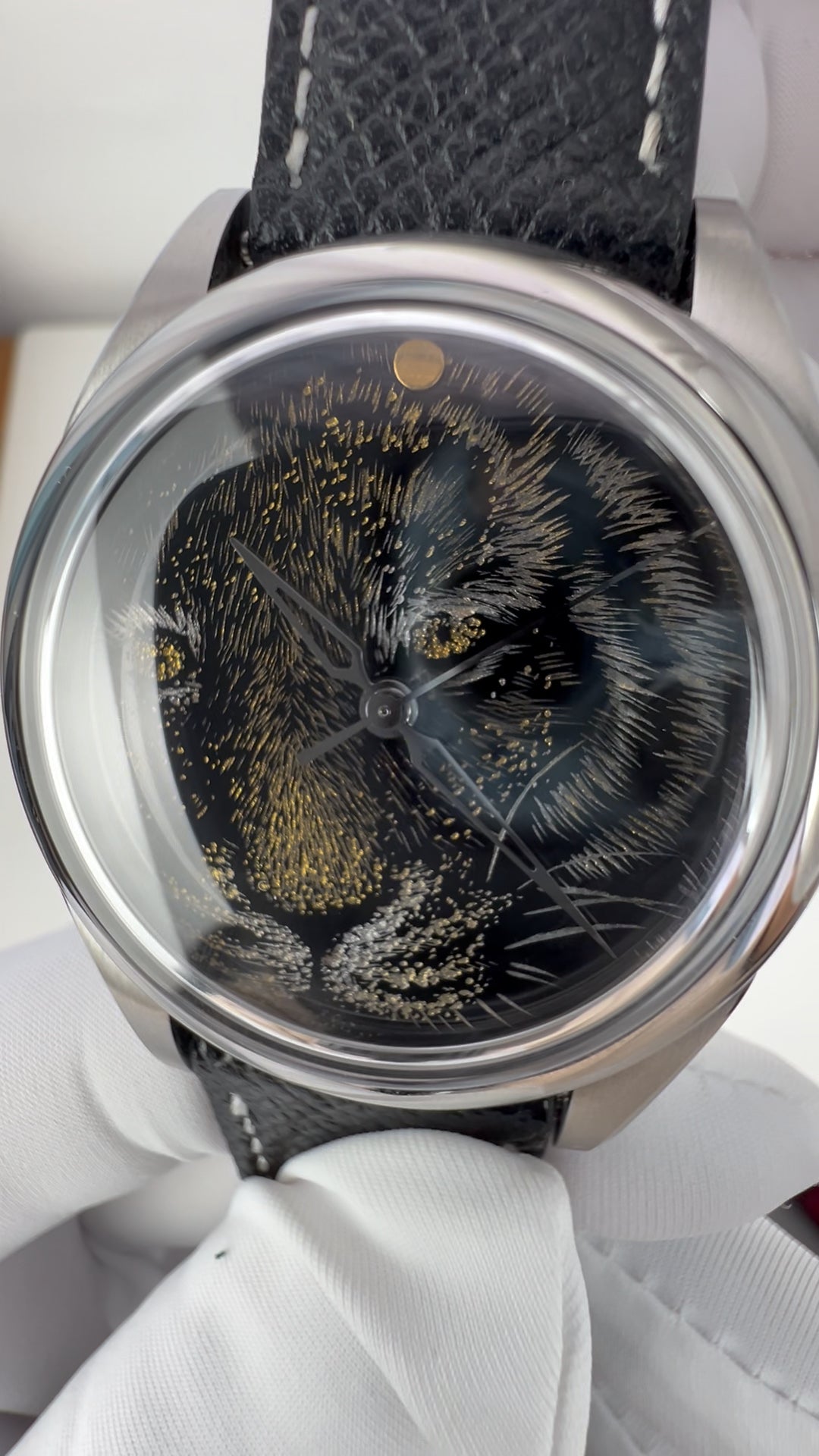 Tiger · Qiangjin gold-inlay lacquer dial