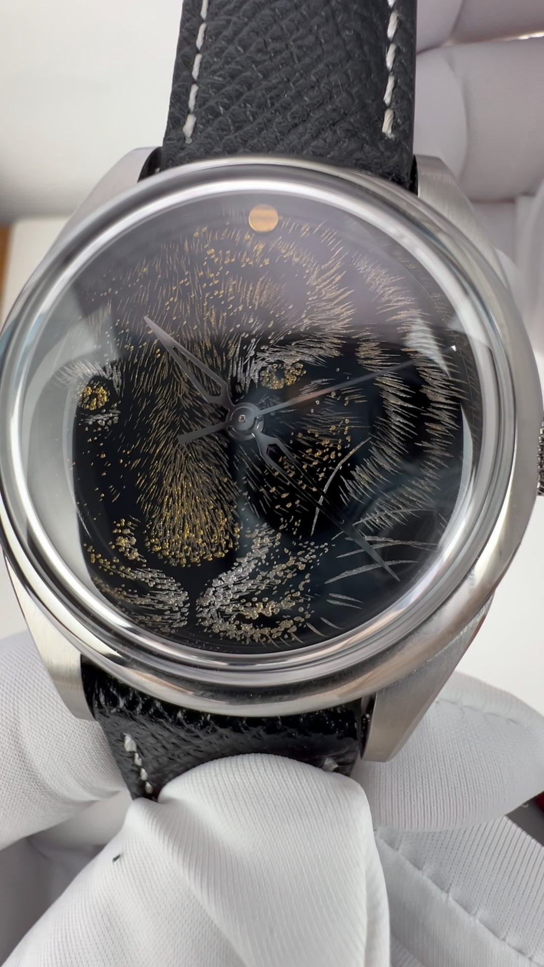 Tiger · Qiangjin gold-inlay lacquer dial