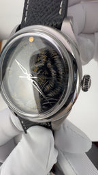 Tiger · Qiāng Jīn gold-inlay lacquer dial