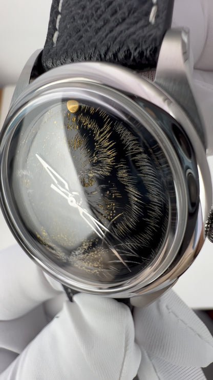 Tiger · Qiangjin gold-inlay lacquer dial