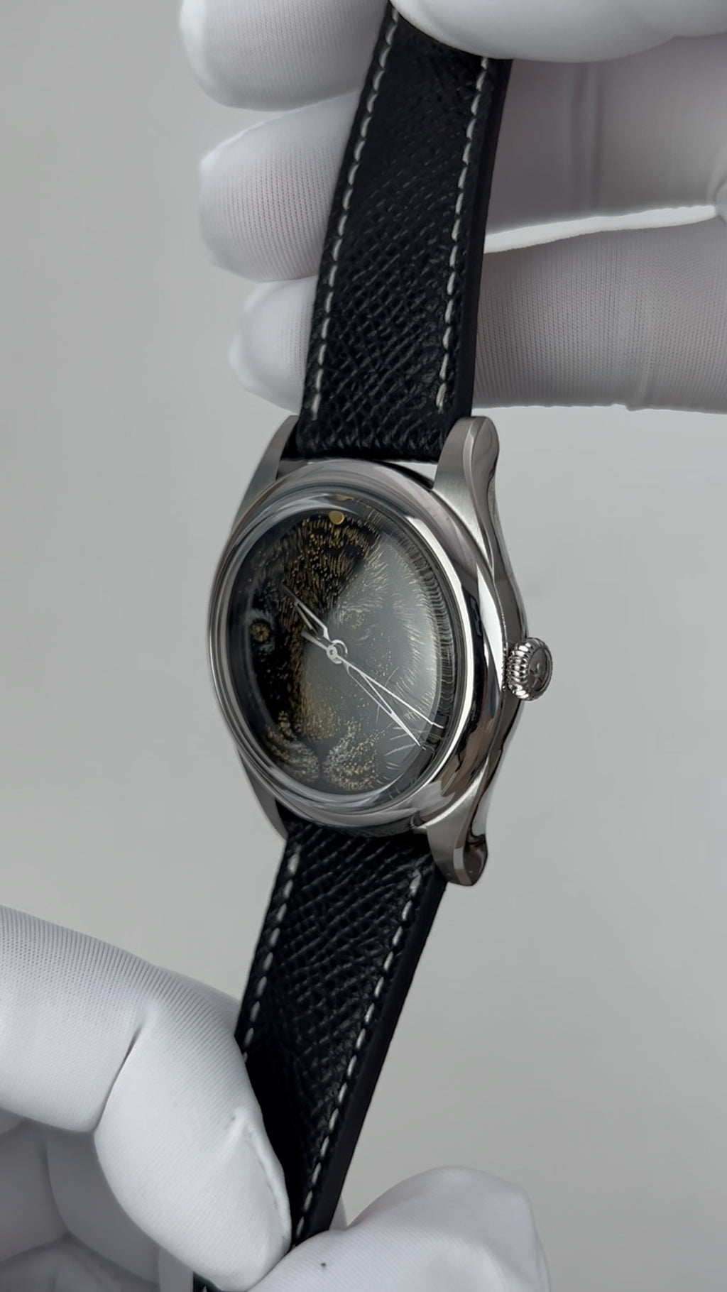 Tiger · Qiāng Jīn gold-inlay lacquer dial