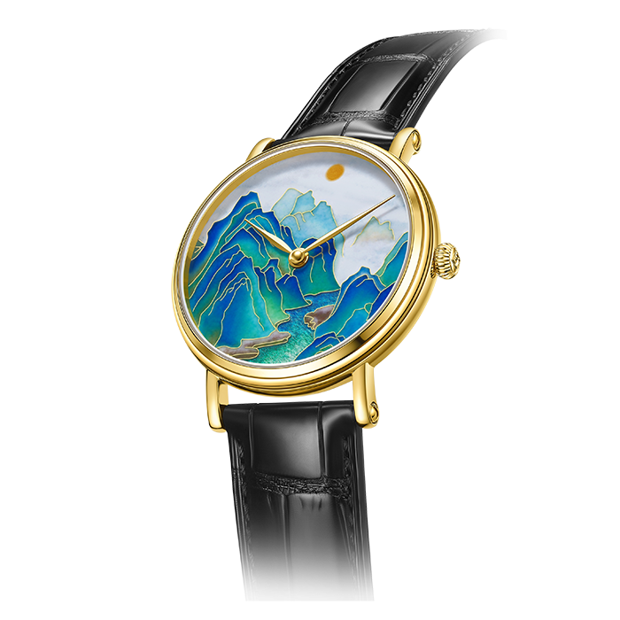 Splendid Rivers and Mountains · 18K gold · cloisonné enamel