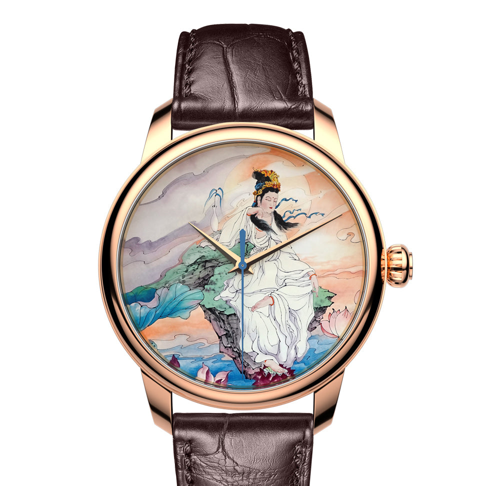 Guān Yīn · enamel (搪瓷) dial · no logo