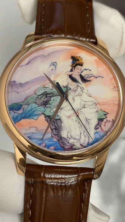 Guān Yīn · enamel (搪瓷) dial · no logo