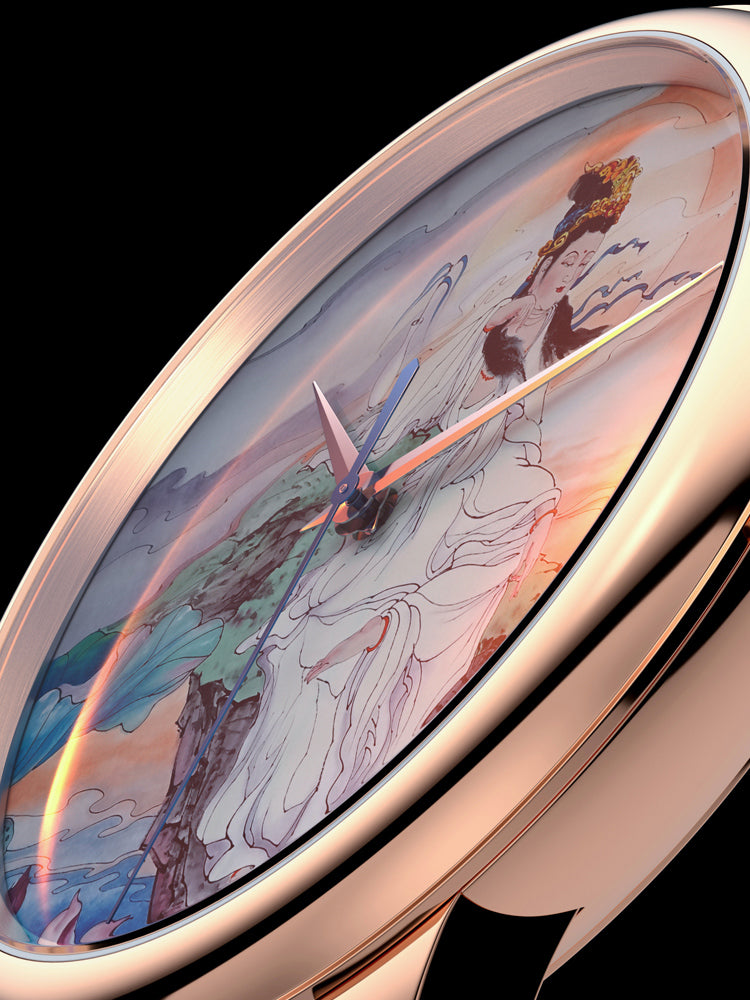 Guān Yīn · enamel (搪瓷) dial · no logo