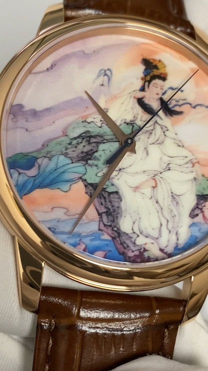 Guān Yīn · enamel (搪瓷) dial · no logo