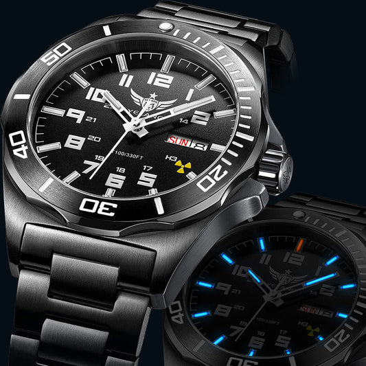 V1019 · black case · blue lume