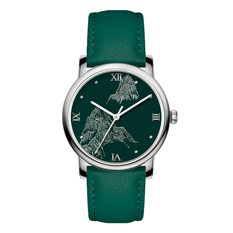 Green Mountains Flowing with Emerald · Roman numerals