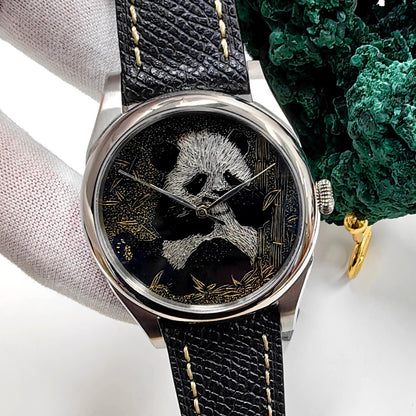 Panda · engraved lacquer dial