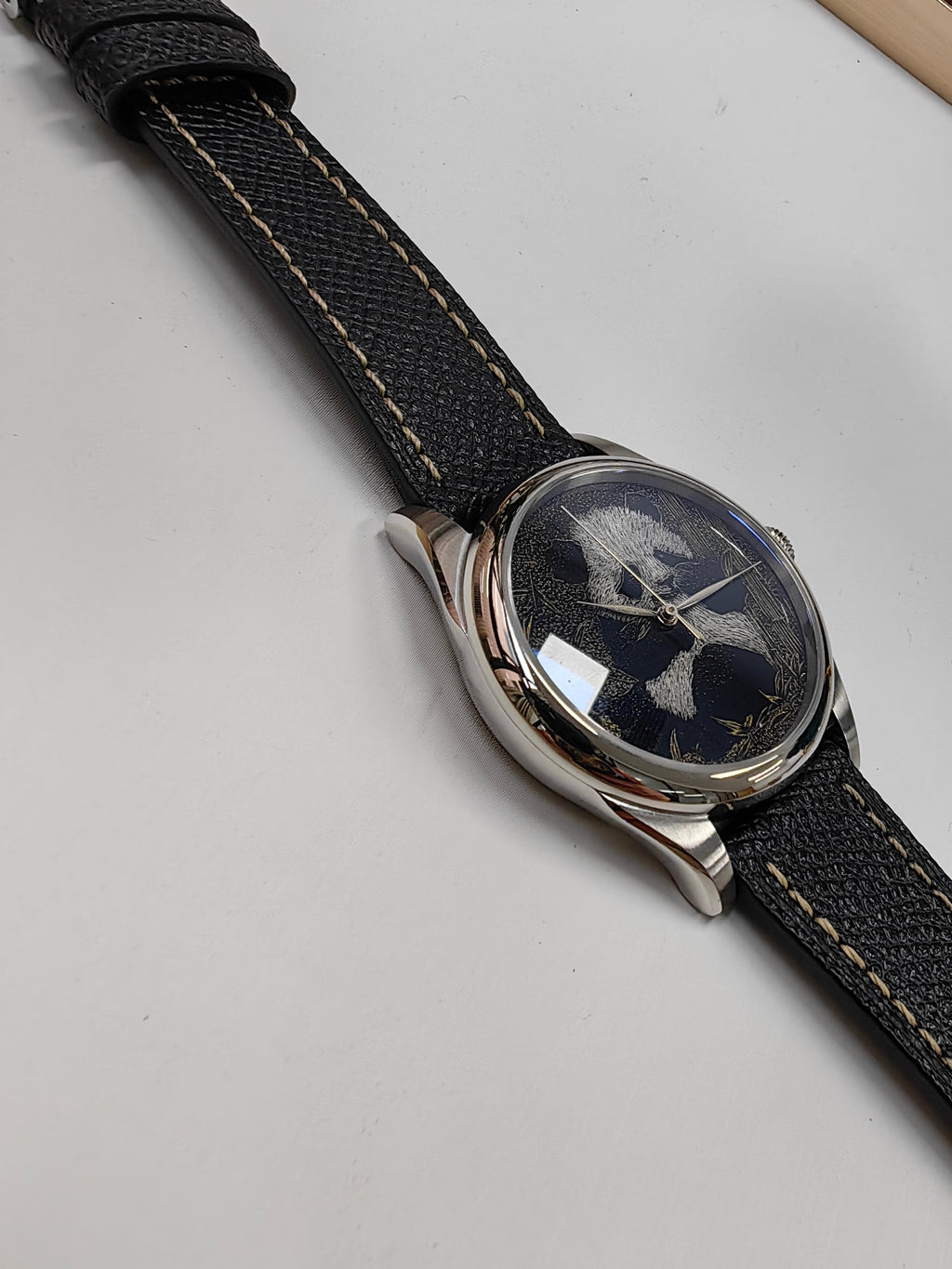 Panda · Qiāng Jīn gold-inlay lacquer dial
