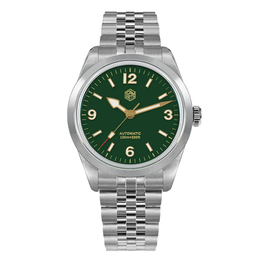 SN0107 · PT5000 · plain green · 38 mm