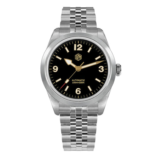 SN0107 · PT5000 · plain black · 38 mm