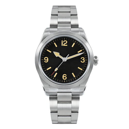 SN0107 · NH35A · plain black · 38 mm · no logo