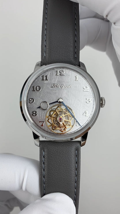Ji Chen 001 · gem-set & engraved back · meteorite dial