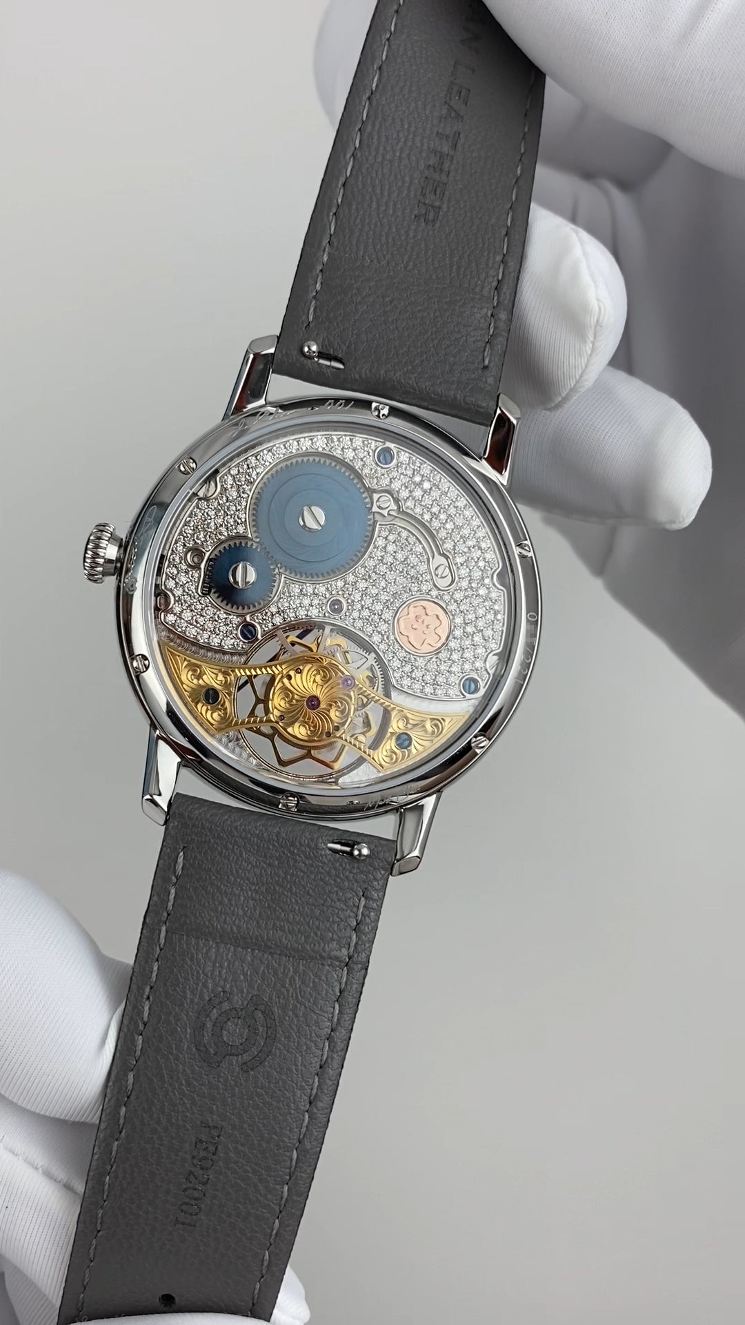 Ji Chen 001 · gem-set & engraved back · meteorite dial