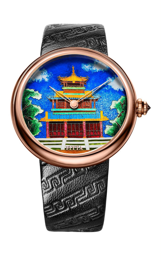 [Pre-owned] FIYTA 18K Gold Watch Cloisonne Enamel Dial ETA 7001