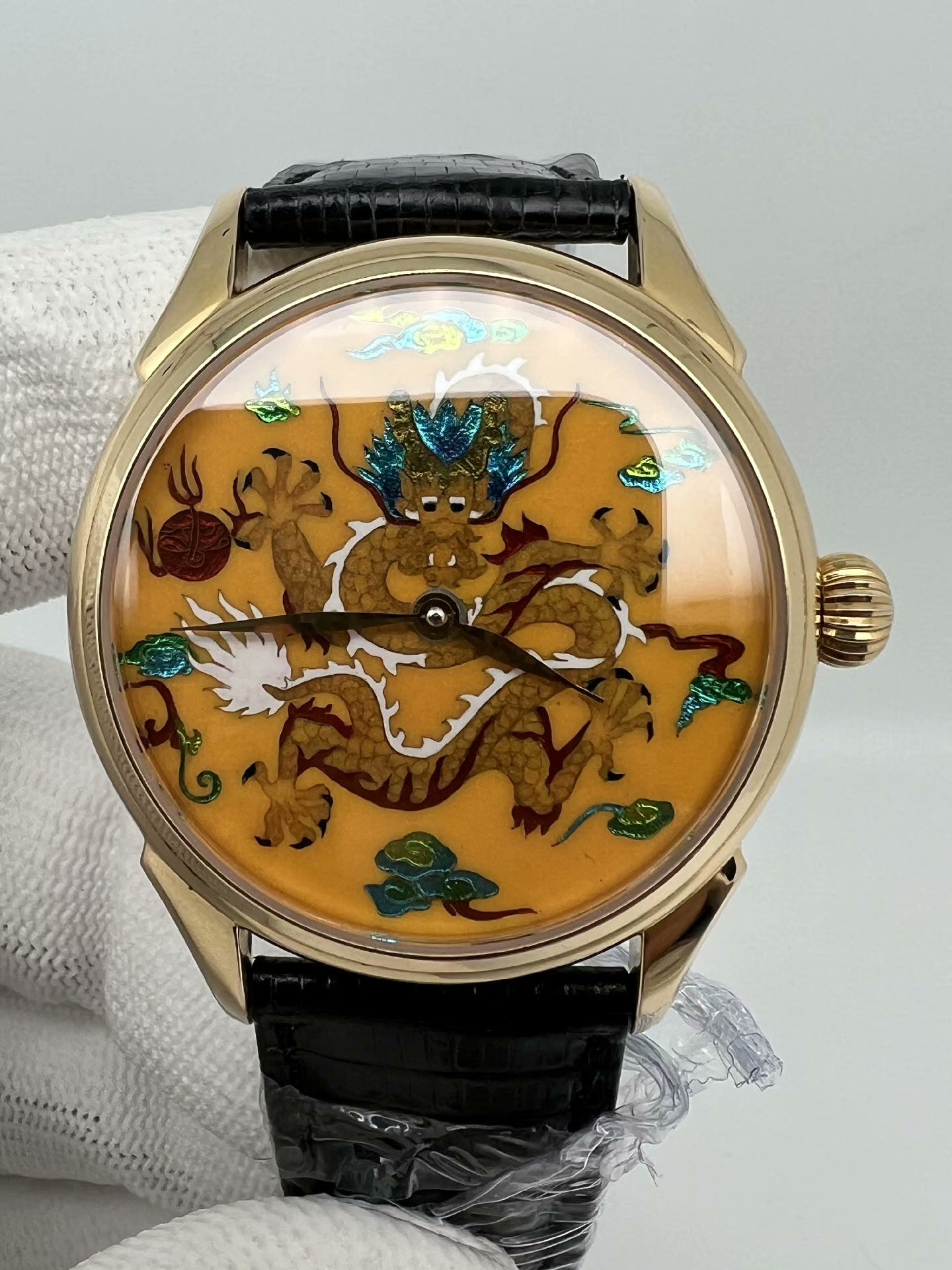 [Pre-owned] Beijing Watch Loong Enamel Dial 18K Gold Case and Buckle