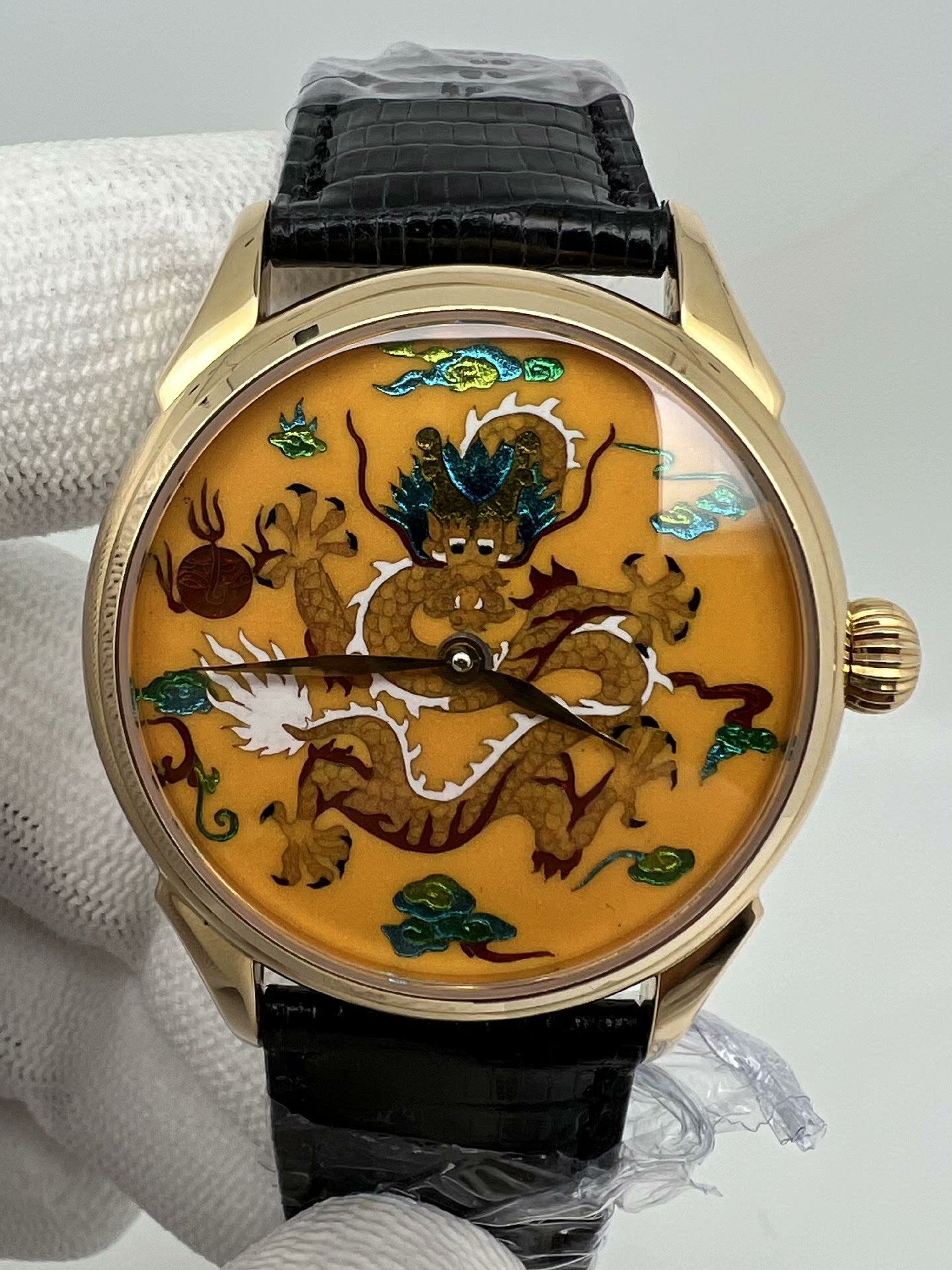 [Pre-owned] Beijing Watch Loong Enamel Dial 18K Gold Case and Buckle