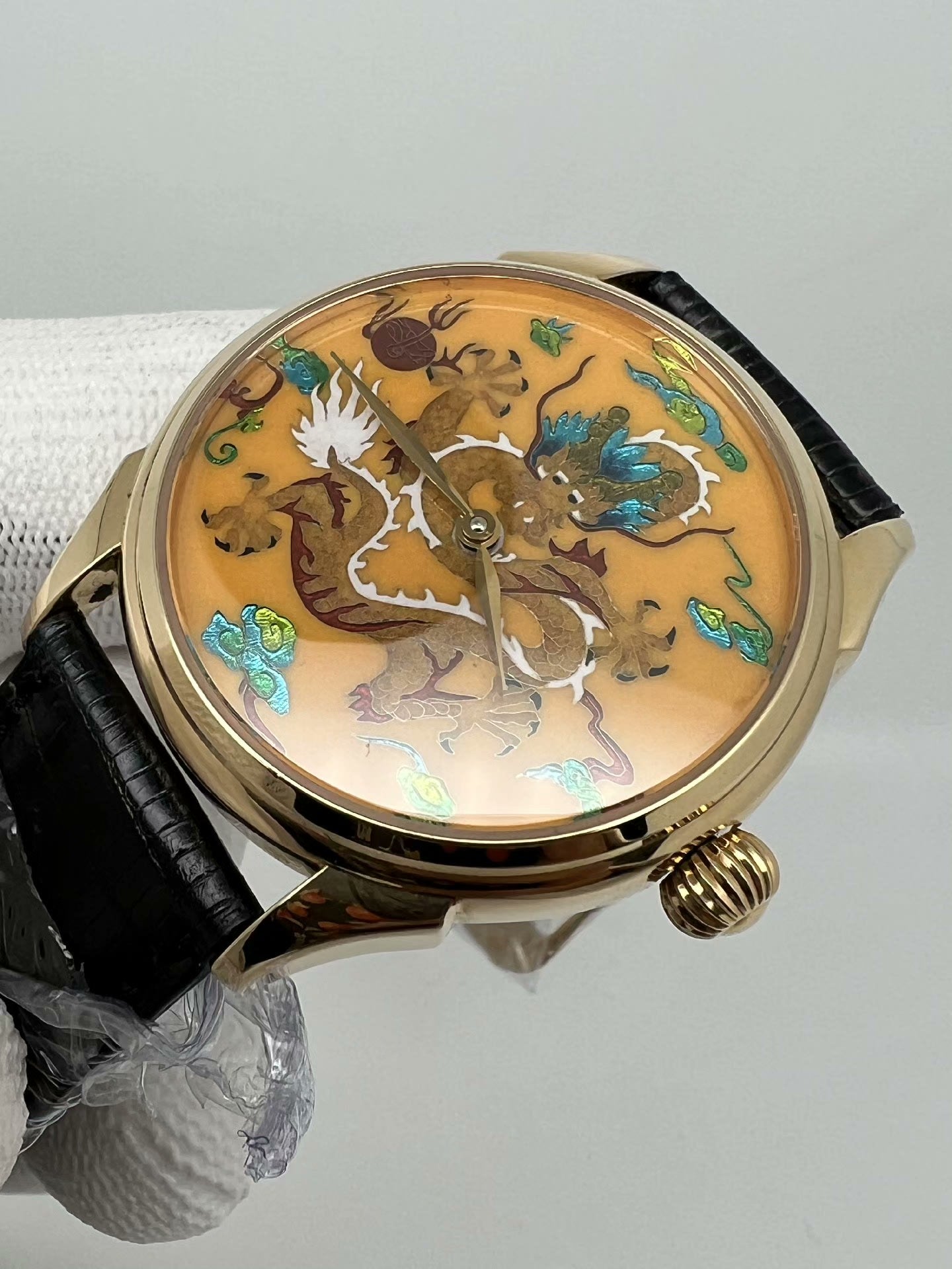 [Pre-owned] Beijing Watch Loong Enamel Dial 18K Gold Case and Buckle