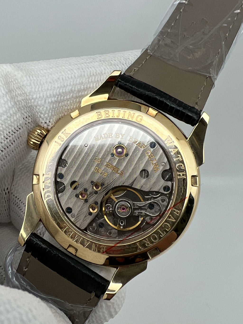 [Pre-owned] Beijing Watch Lóóng Enamel Dial 18K Gold Case and Buckle
