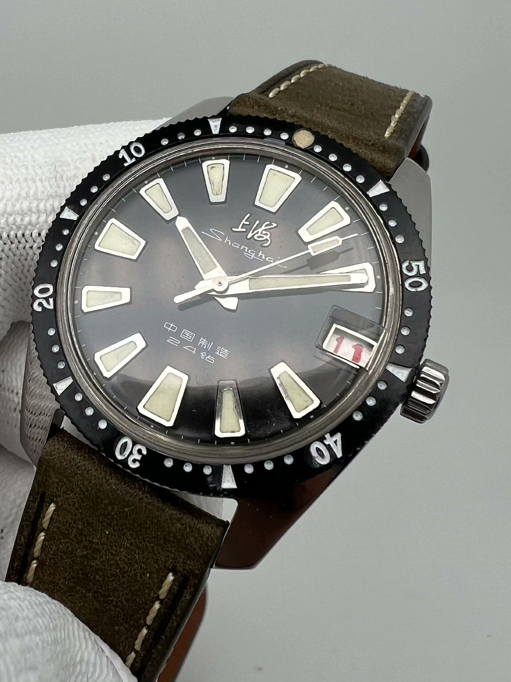 [Pre-owned] Shanghai Watch Made in 1971 for Military Use 37 mm Diameter Automatic