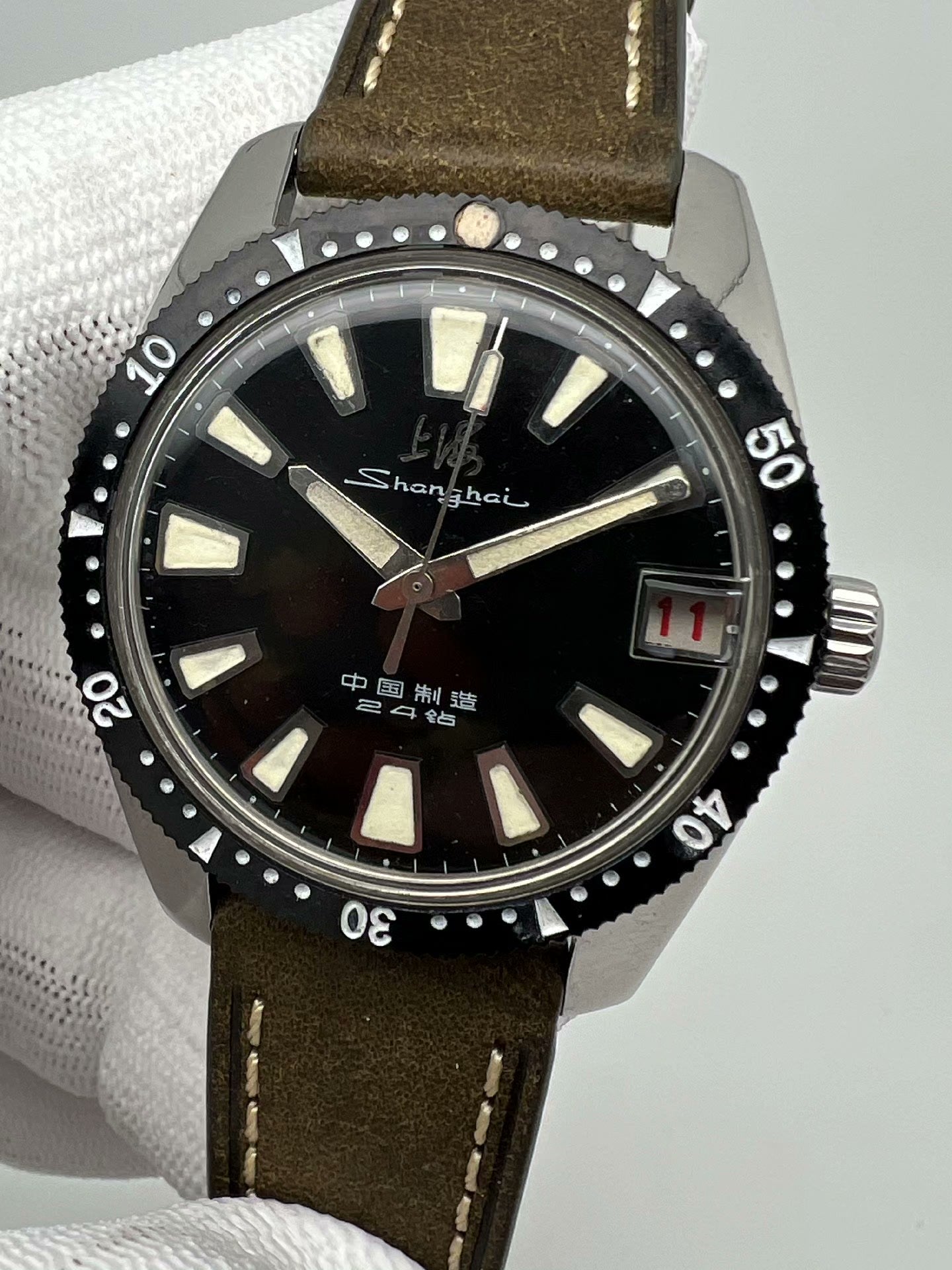 [Pre-owned] Shanghai Watch Made in 1971 for Military Use 37 mm Diameter Automatic