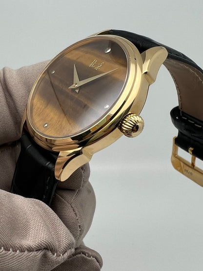 [Unavailable] [Pre-owned] Beijing Watch 18K Gold Case and Buckle Tiger Eye Stone Dial