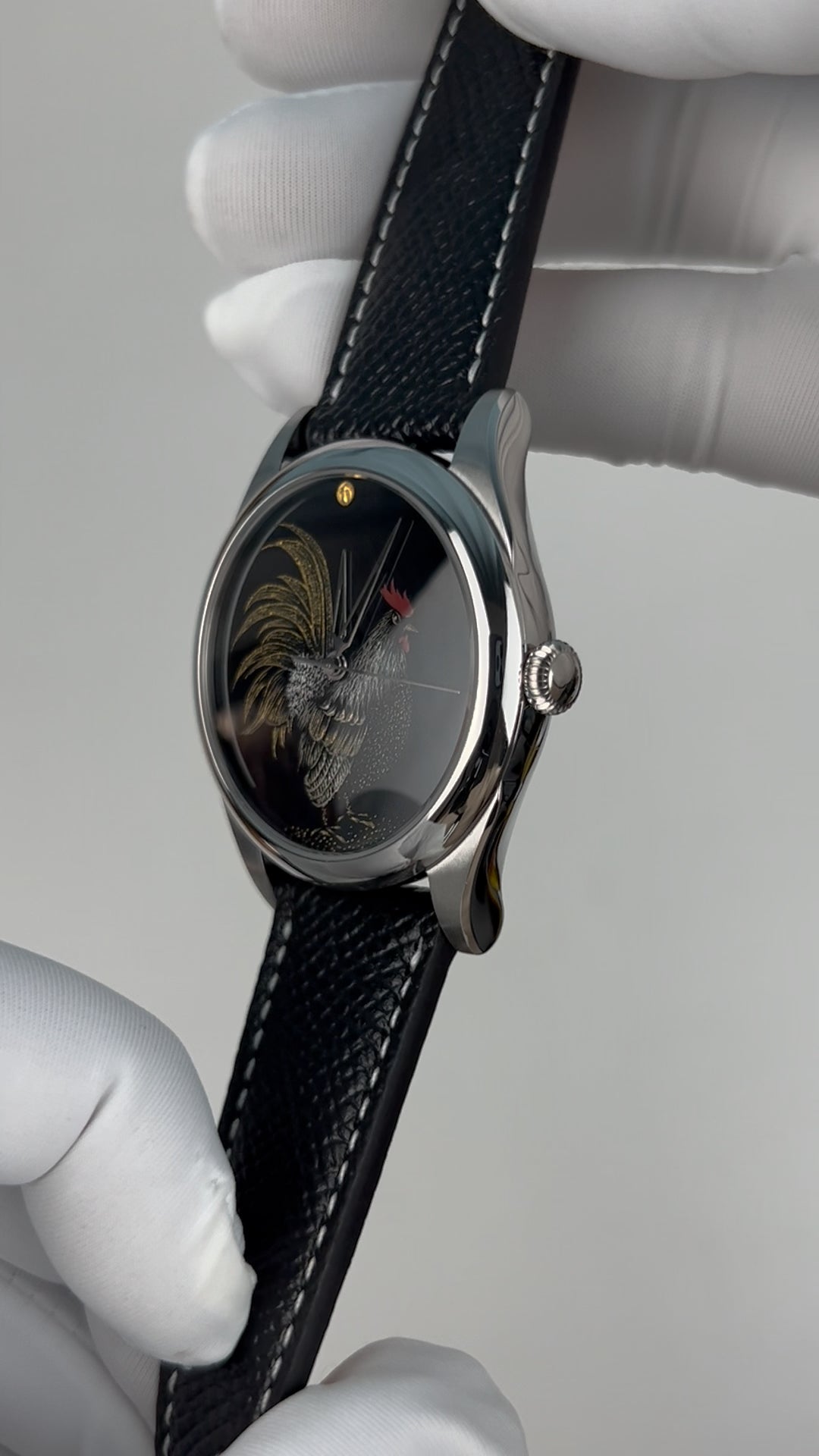 Rooster · Qiangjin gold-inlay lacquer dial