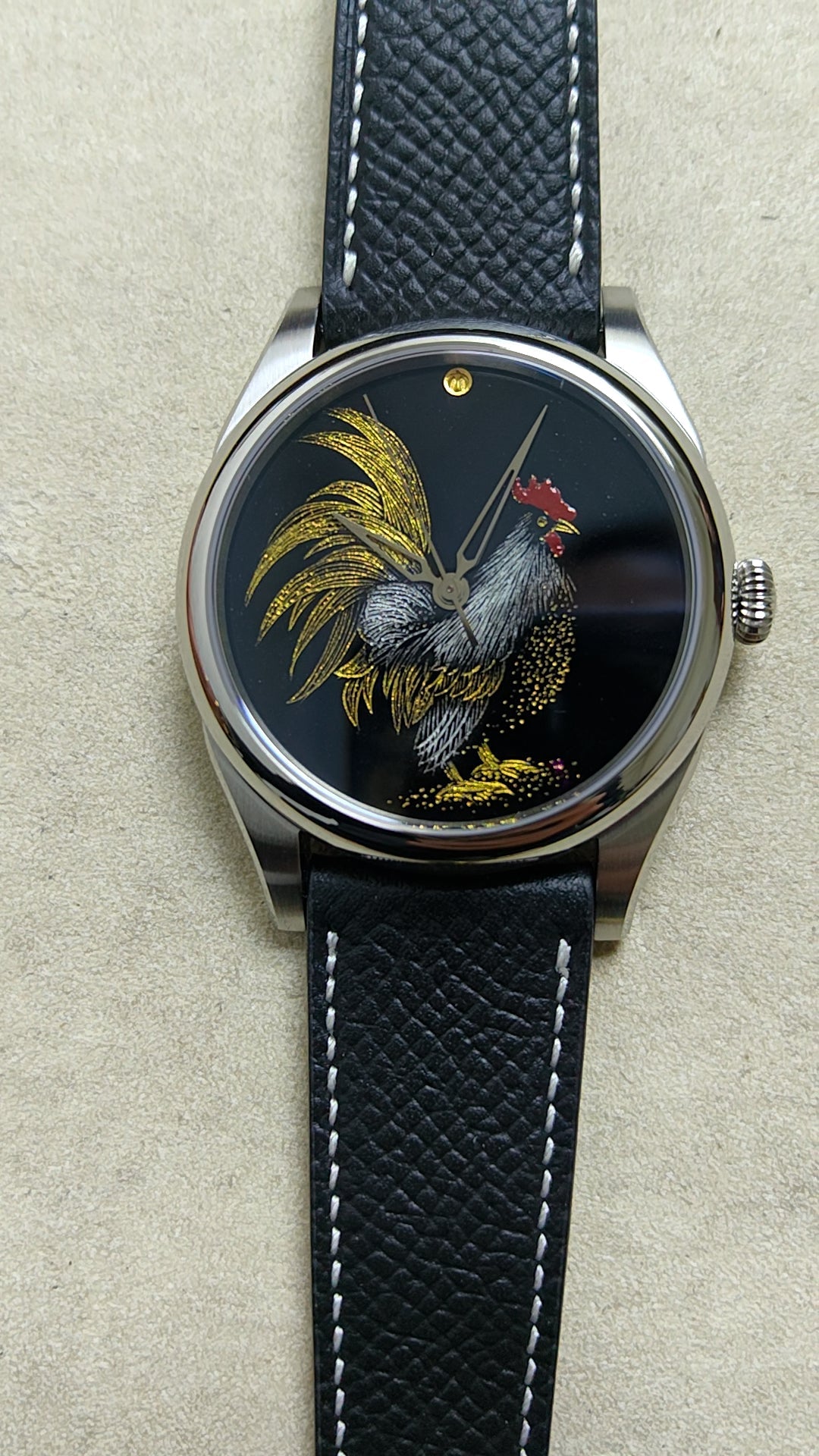 Rooster · engraved lacquer dial