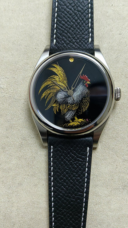 Rooster · engraved lacquer dial