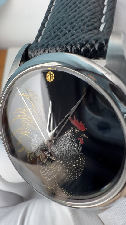 Rooster · Qiangjin gold-inlay lacquer dial