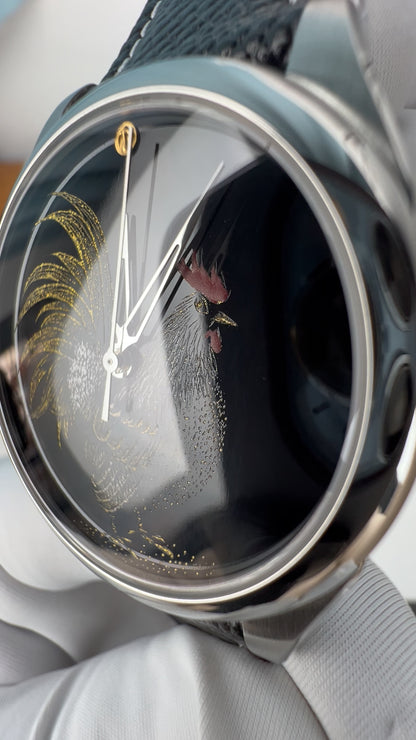 Rooster · Qiangjin gold-inlay lacquer dial