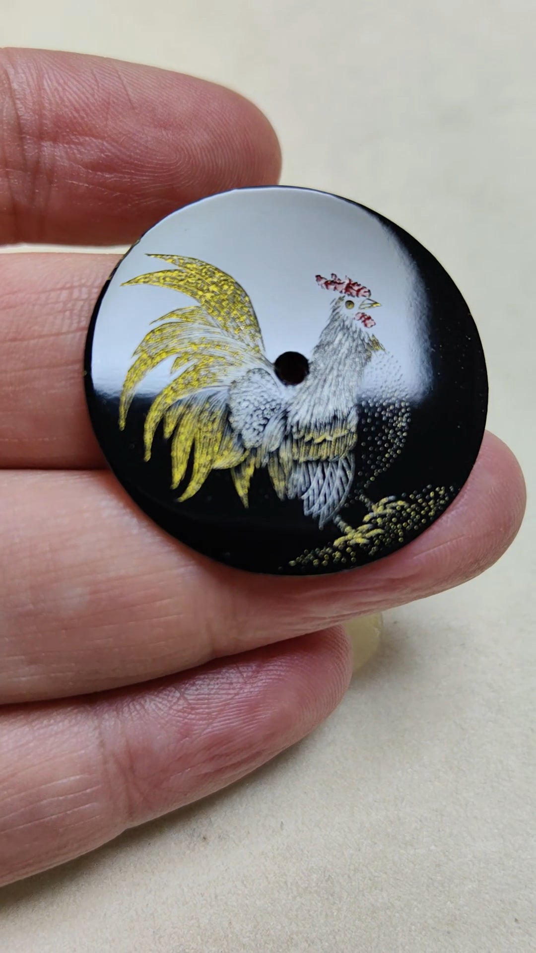 Rooster · engraved lacquer dial