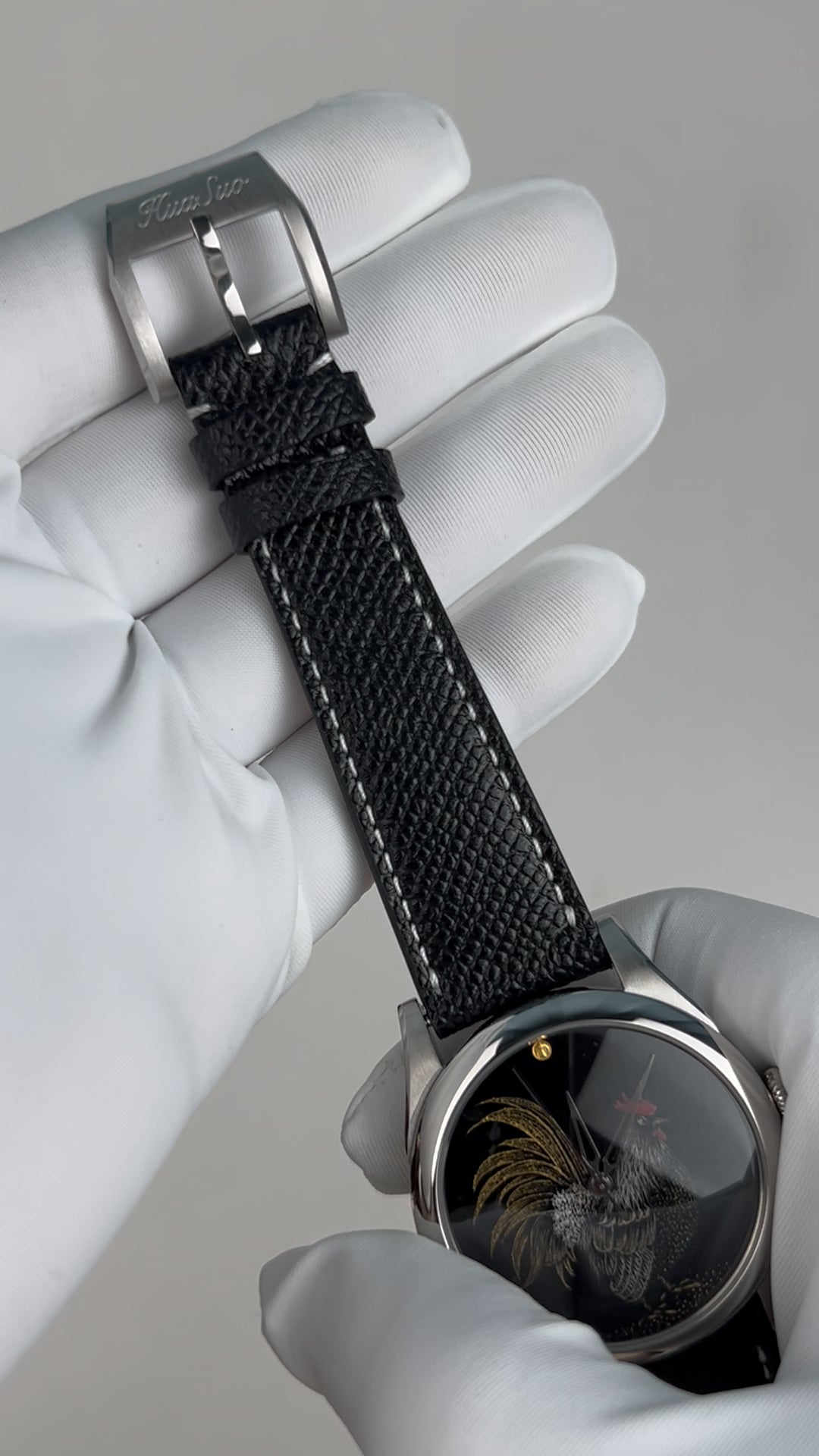 Rooster · Qiangjin gold-inlay lacquer dial