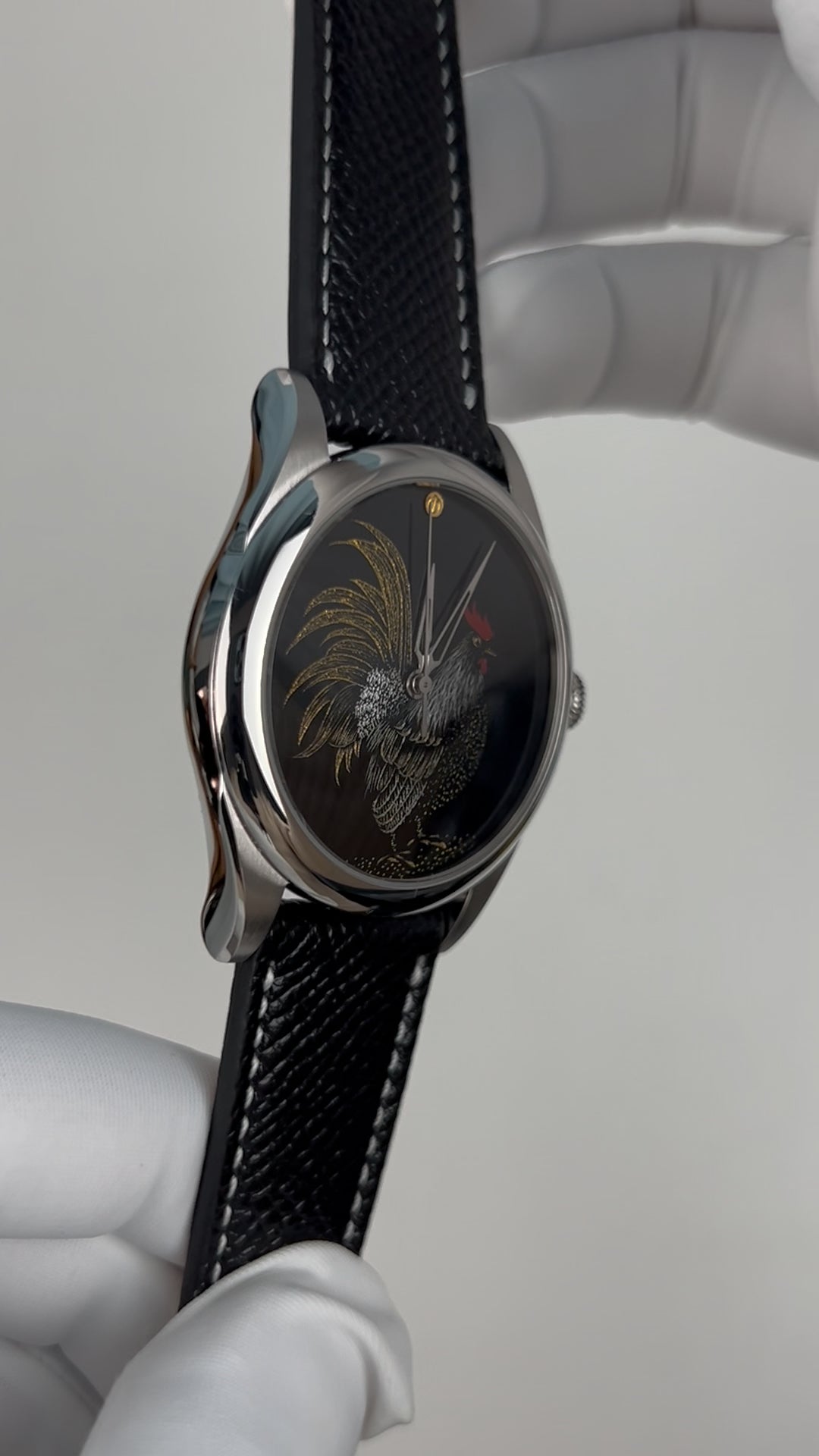 Rooster · Qiangjin gold-inlay lacquer dial