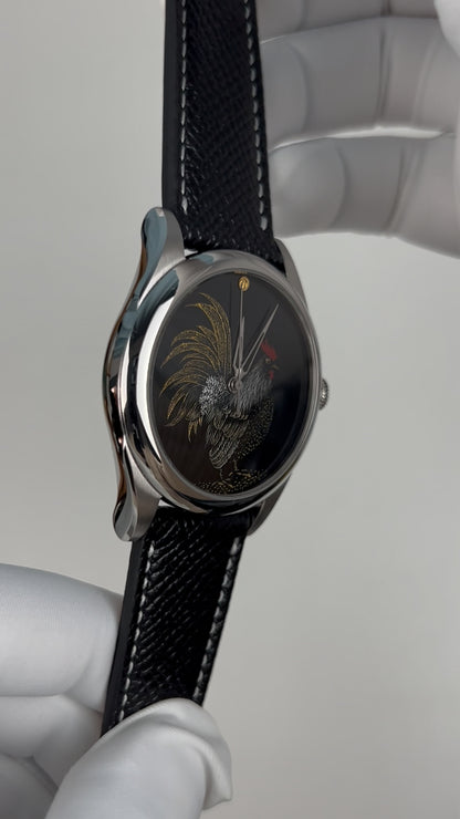 Rooster · Qiangjin gold-inlay lacquer dial