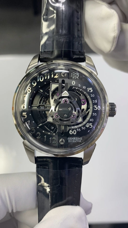 Rotary · black dial · leather strap