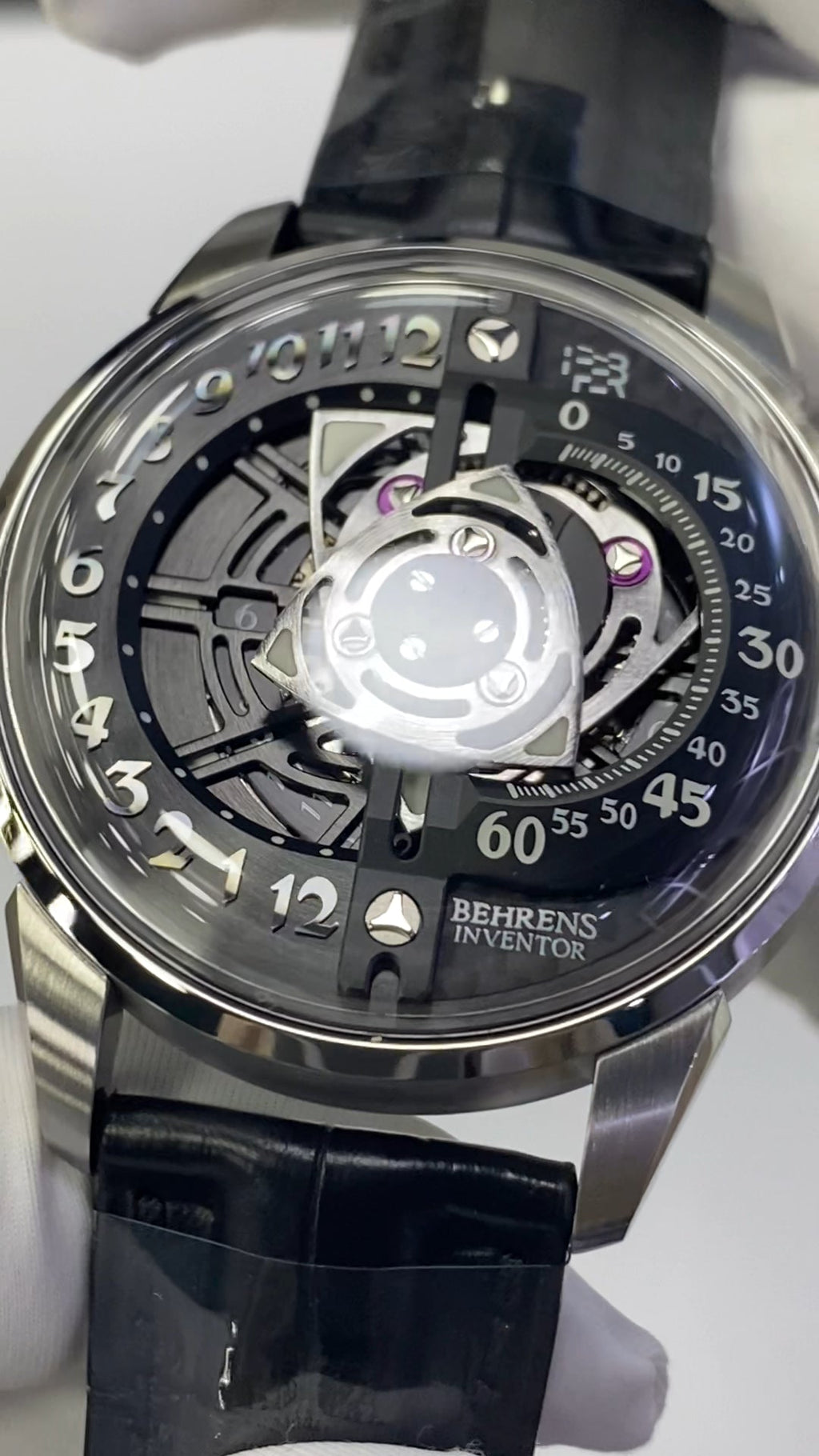 Rotary · black dial · leather strap