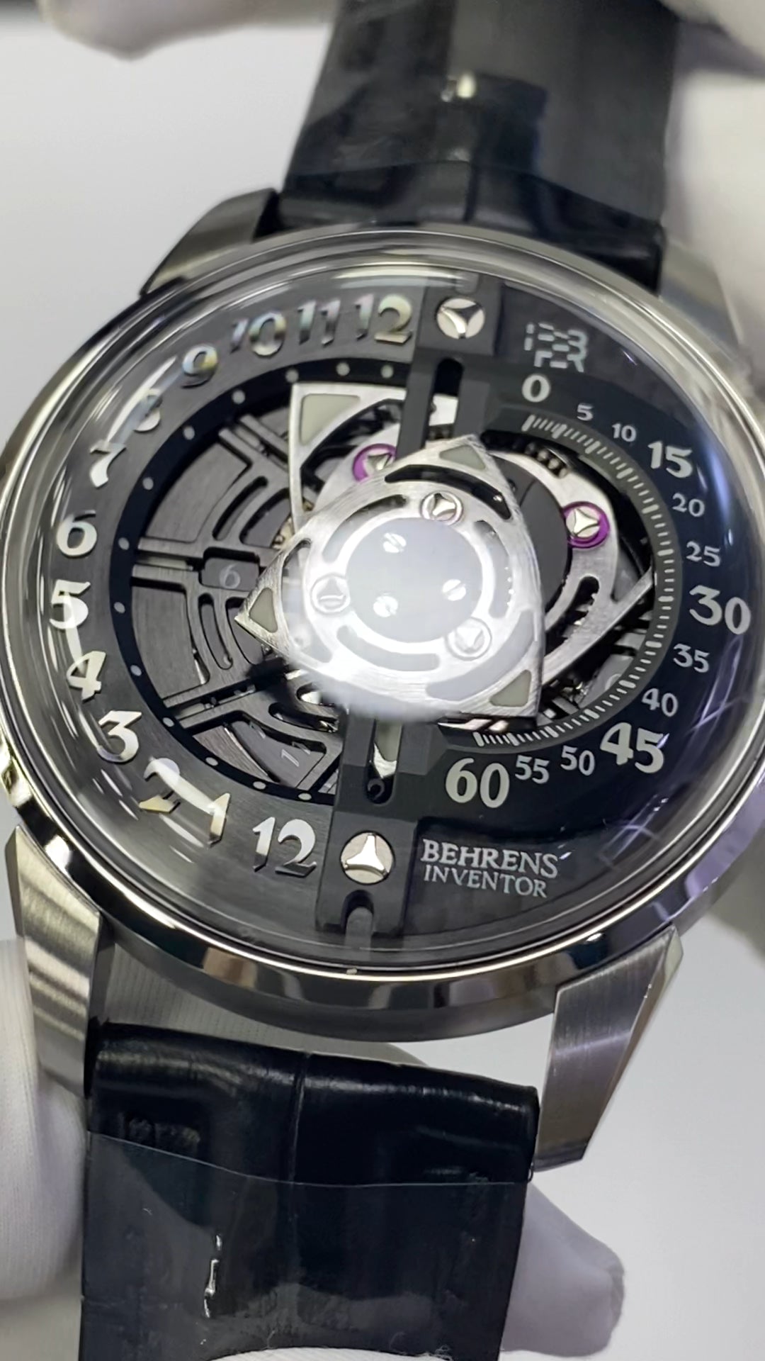 Rotary · black dial · leather strap