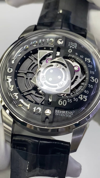 Rotary · black dial · leather strap