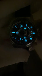 Rotary · black dial · leather strap